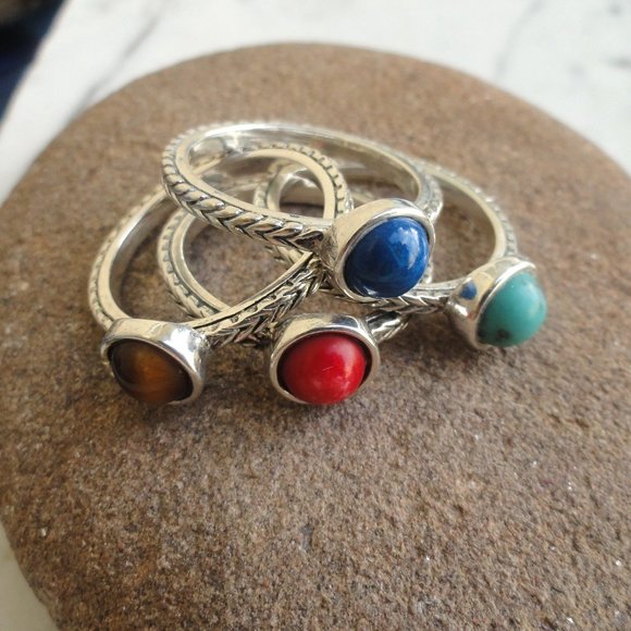 ⃘💍Stackable Gemstone Ring Set✨⃘ - Picture 14 of 15